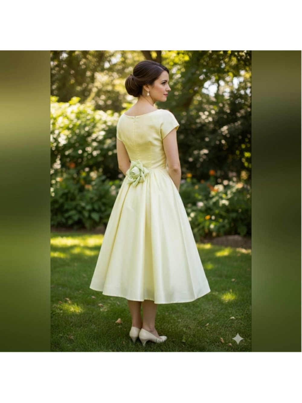 Vintage 1950s Lemon Satin Party Dress 🍋✨